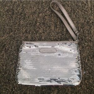 Michael Kors Silver Sequin Wristlet